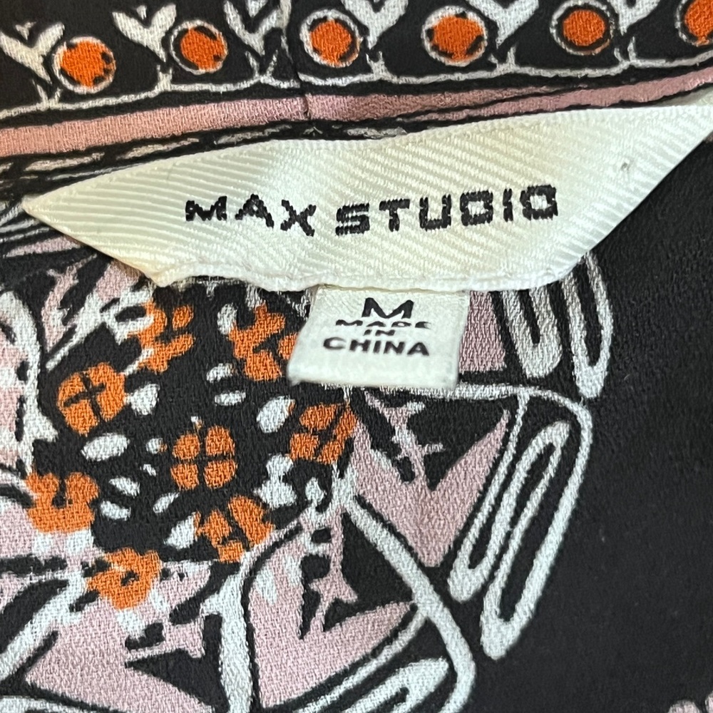 Max Studio Black and Orange Patterned Kimono Boho… - image 6